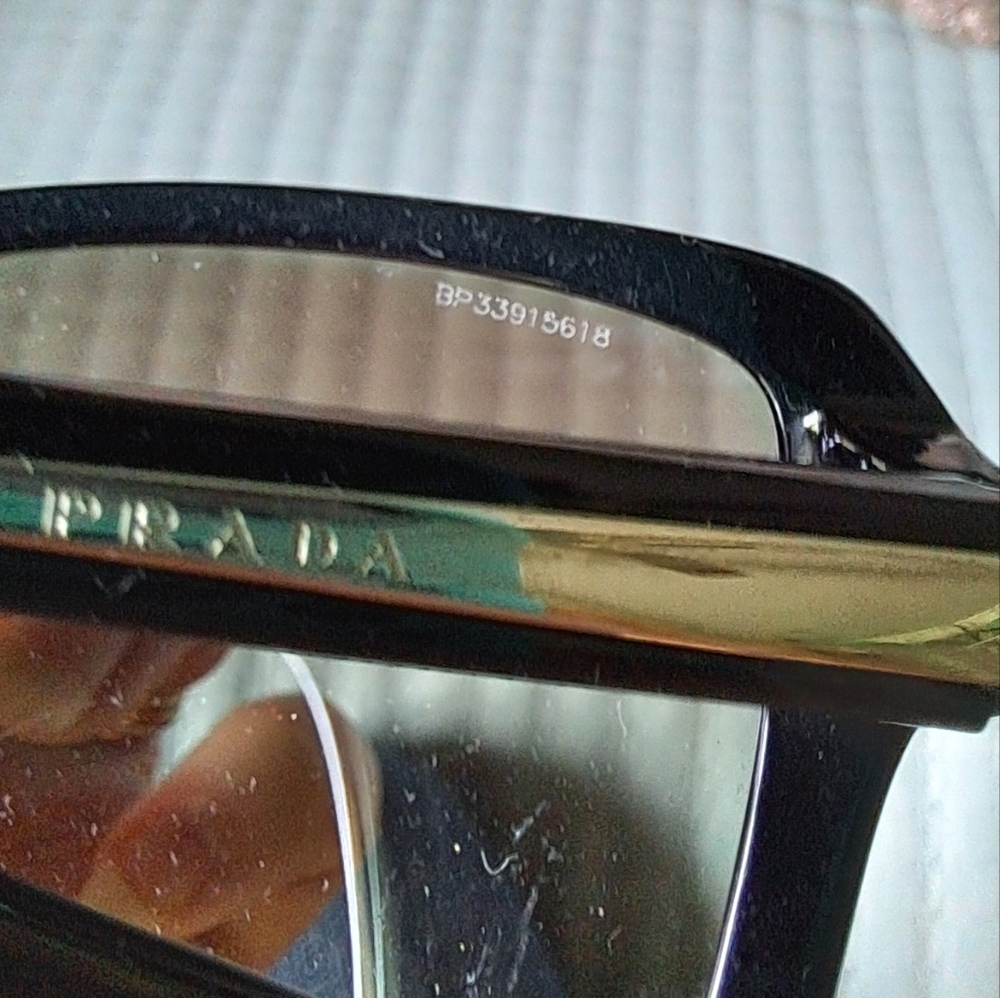 Prada Sunglasses SPR14P Ladies 1AB0A7 Black and Silver, Black Gray Gradient - Picture 10 of 12